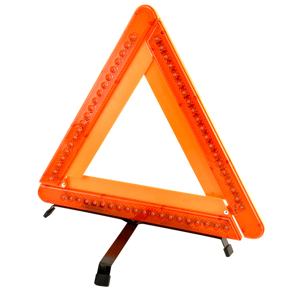 LED Emergency Warning Safety Triangle Kit - Battery Powered