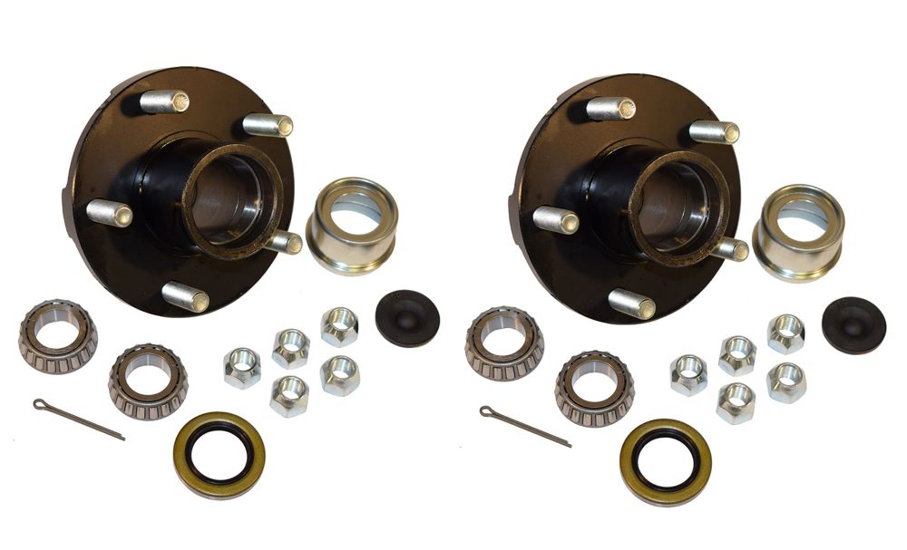  Trailer Hub Kit (BT-150EZ-PR) 5 Bolt on 4-1/2 Inch Circle with 1 inch I.D. Bearings - One Pair