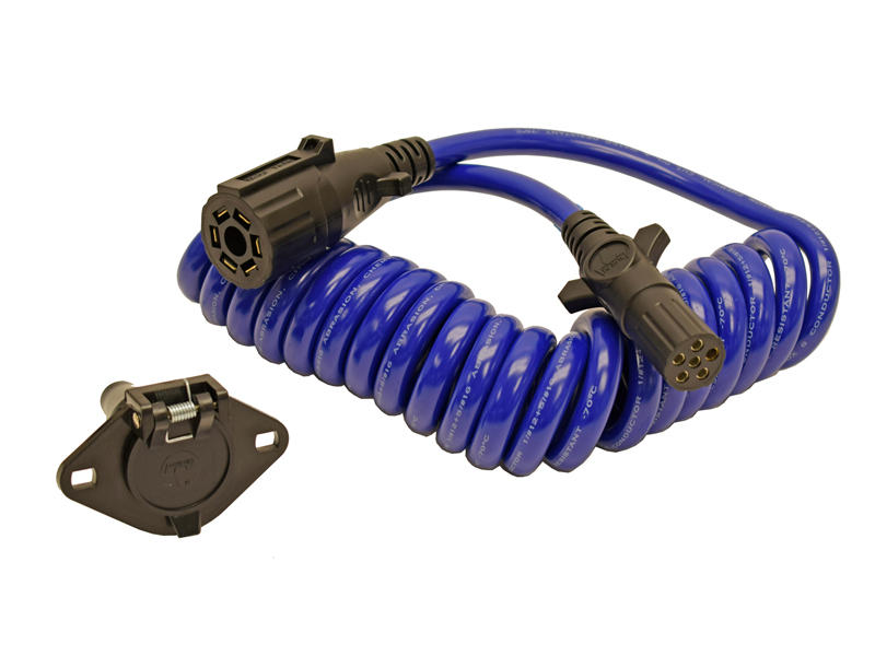 Blue Ox BX88206, 7 to 6 Way Coiled Electrical Cable Extension