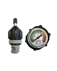 Flated Air-Compressor Valve Adaptor with Pressure Gauge