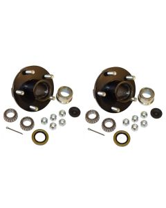  Trailer Hub Kit (BT-150EZ-PR) 5 Bolt on 4-1/2 Inch Circle with 1 inch I.D. Bearings - One Pair