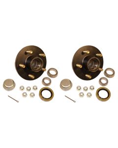 Trailer Hub Kit (H-1000-PR) 5 Bolt on 4-1/2 Inch Circle with 1-3/8 inch & 1-1/16" I.D. Bearings - One Pair