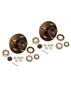 Trailer Hub Kit (H-1000EZ-PR) 5 Bolt on 4-1/2 Inch Circle with 1-3/8 inch & 1-1/16" I.D. Bearings - One Pair