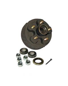 Trailer Hub and Drum Assembly W/EZ Lube Dust Cap & Plug - 5 on 4-1/2" Bolt Circle, 1,250lb Capacity for 1" Straight Spindles (HD-700C-01-EZ)