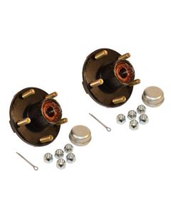 Pre-Greased Trailer Hub Kit (RHI-150-PG-PR) 5 Bolt on 4-1/2 Inch Circle with 1 inch I.D. Bearings - One Pair