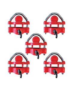 Keyed-Alike Universal Coupler Locks with 1/2 Inch Shackle - 5 Pack