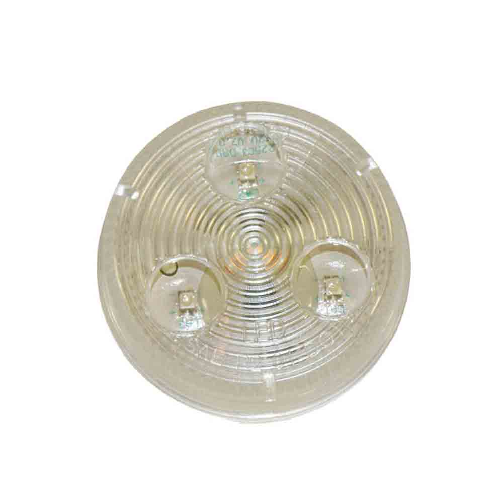 Sealed LED Marker/Clearance Light - 2 Inch Round - Amber with Clear Lens