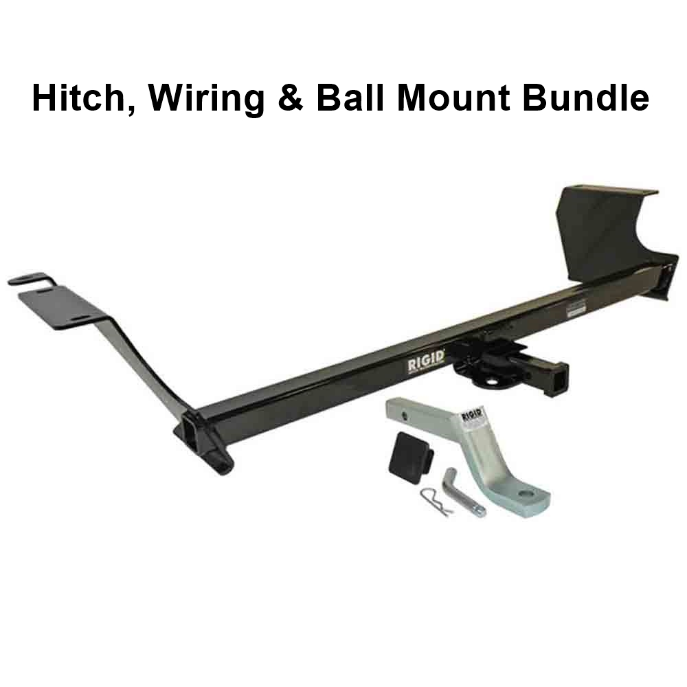 Rigid Hitch (R2-0159) Class II, 1-1/4 Inch Receiver Trailer Hitch Bundle - Includes Ball Mount and Custom Wiring Harness fits 2008-2010 Chrysler Town & Country, Dodge Grand Caravan