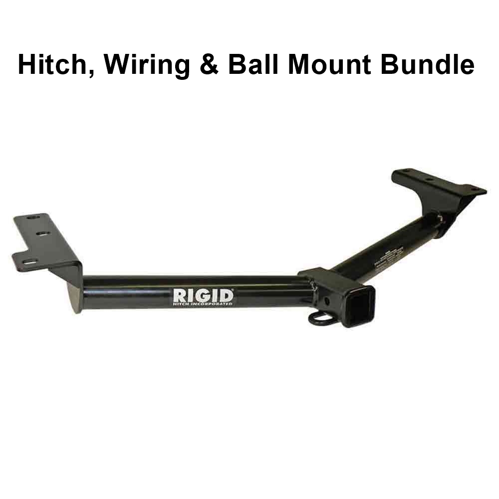 Rigid Hitch (R3-0128) Class III 2 Inch Receiver Hitch Bundle - Includes Ball Mount and Light Harness - Fits 2010 Dodge Journey (All, Except Crossroad Models)