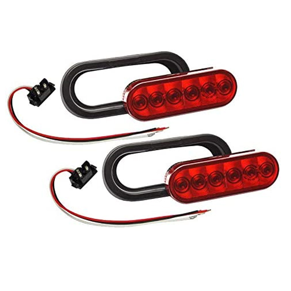 Buyers 6 Inch L.E.D. Oval Stop/Turn/Tail Lights (RLC-5626156-KR) with Grommets and Plugs